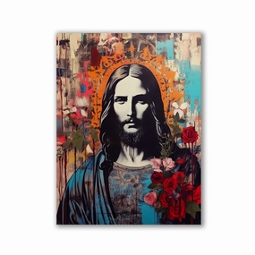 Jesus Pop Art by Frank Daske framed mural artwork