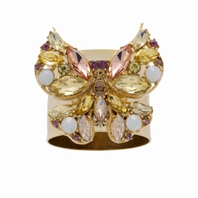 Jeweled Butterfly Napkin Rings, Yellow, Set of Two mini desktop sculpture