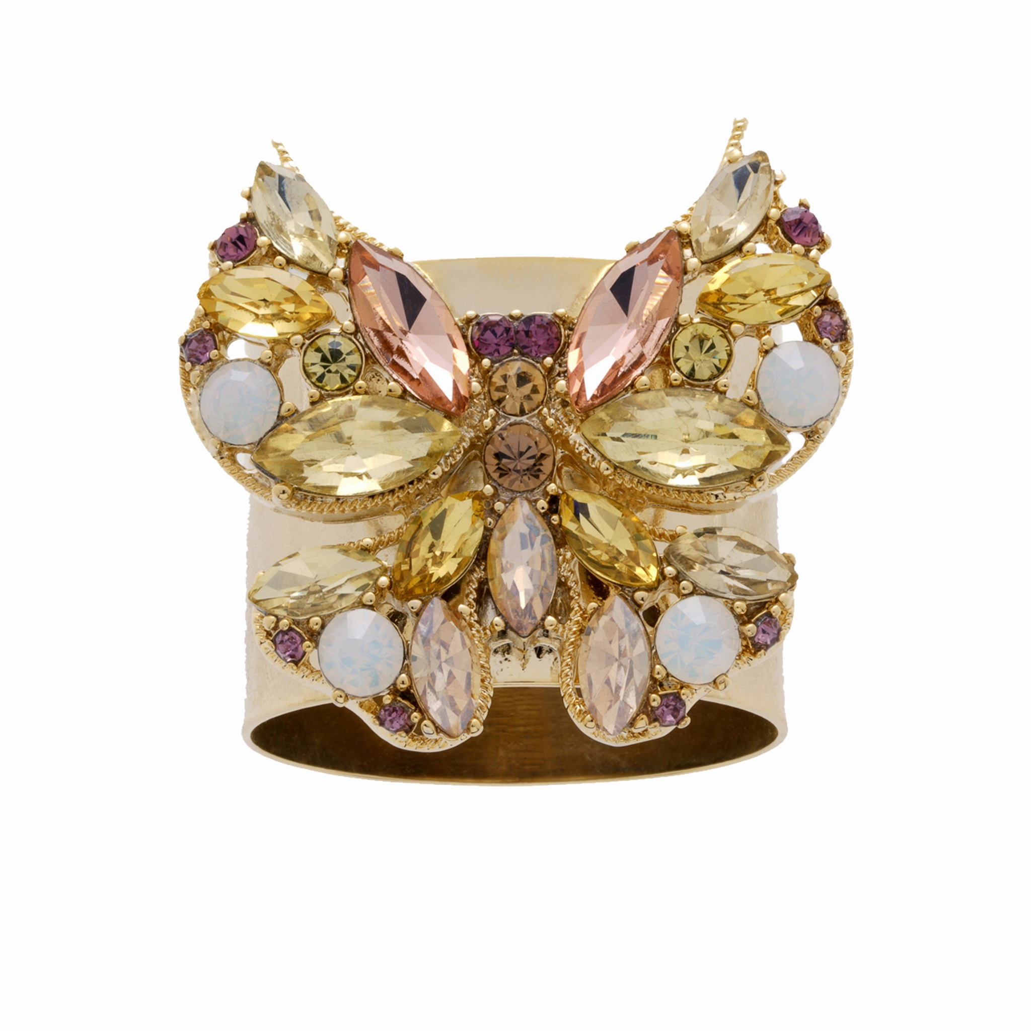 Jeweled Butterfly Napkin Rings, Yellow, Set of Two mini desktop sculpture