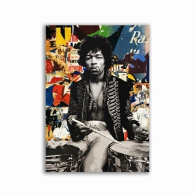 Jimi Hendrix by RS Artist framed mural artwork