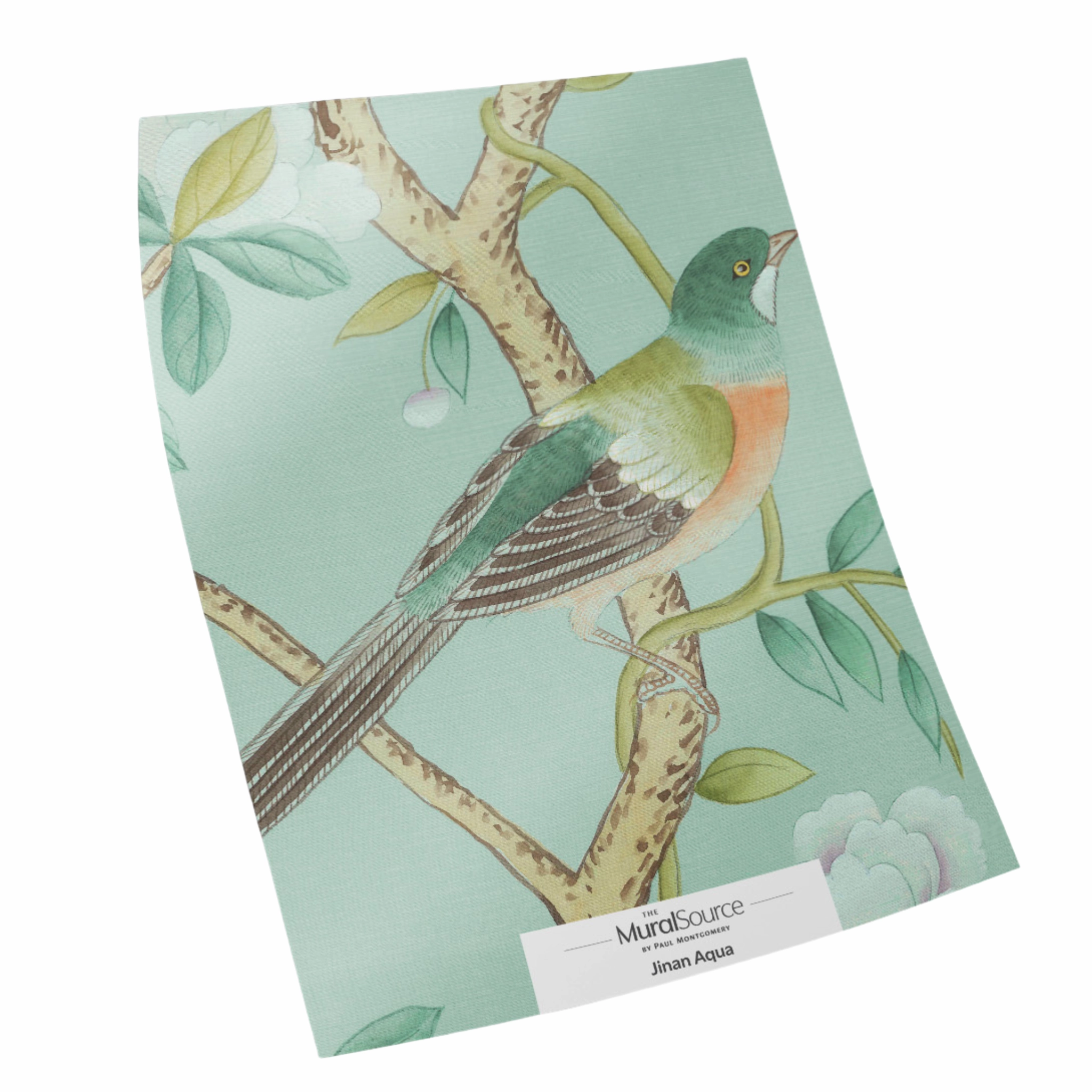 Jinan Chinoiserie Mural Wallpaper Panels in Aqua