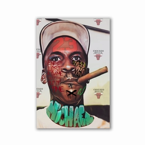 Jordan Star by Zuppini framed mural artwork