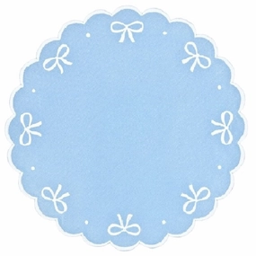 Juliet Bows Placemat in Blue mini desktop sculpture