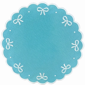 Juliet Bows Placemat in Robin Egg Blue, Set of 4 mini desktop sculpture