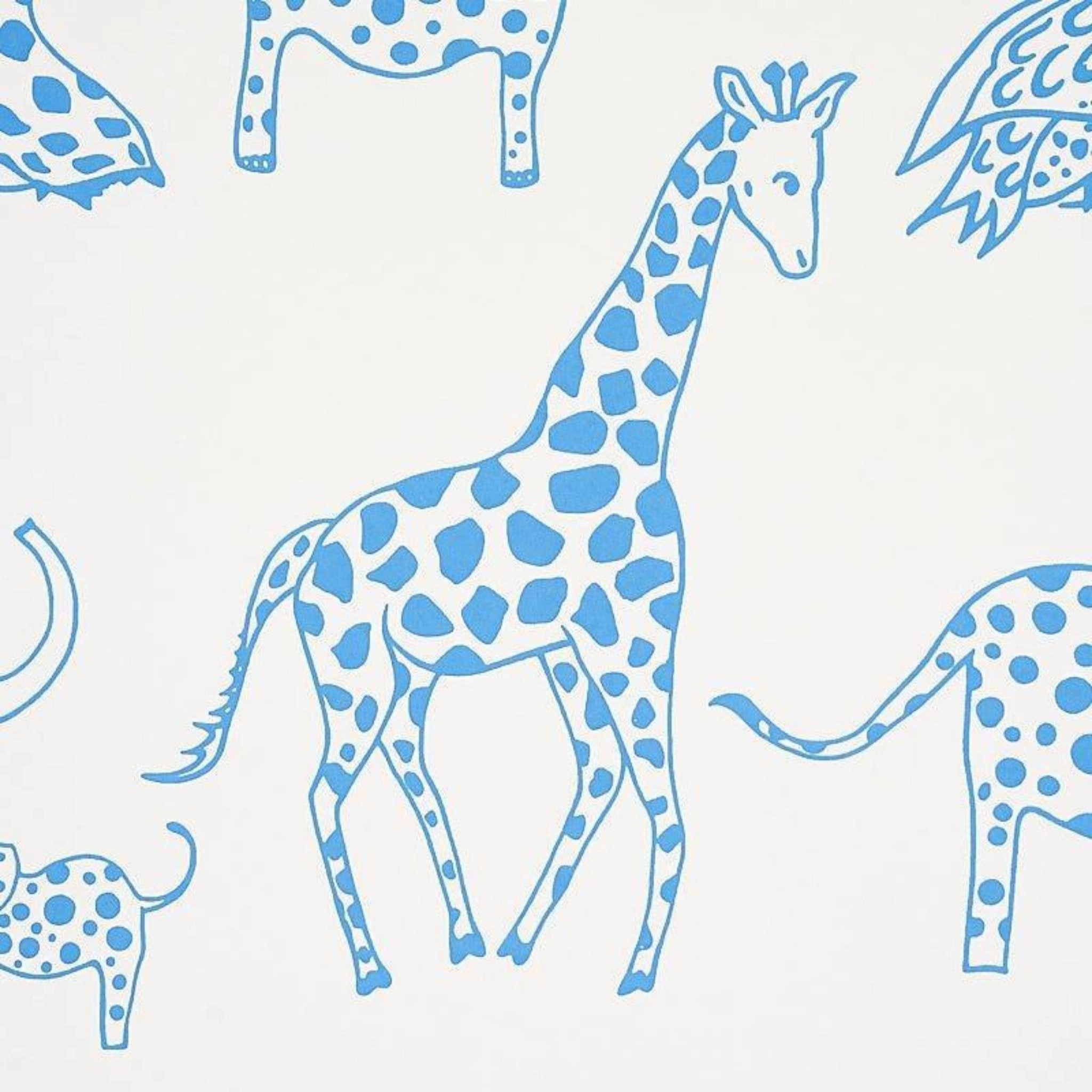 Jungle Jubilee Kids Wallpaper in Blue