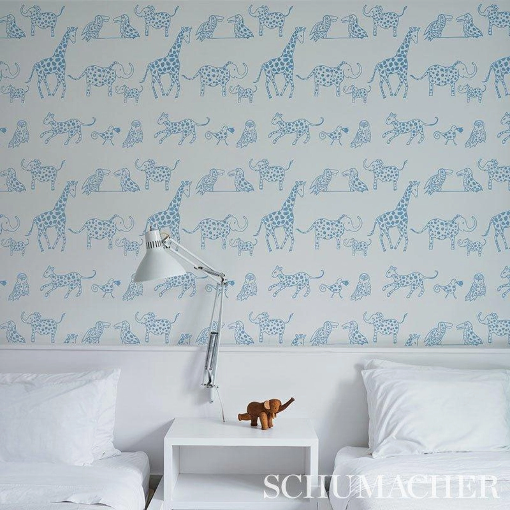 Jungle Jubilee Kids Wallpaper in Blue