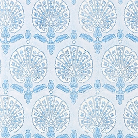 Karanfil Blockprint Wallpaper in Sky paper wall covering