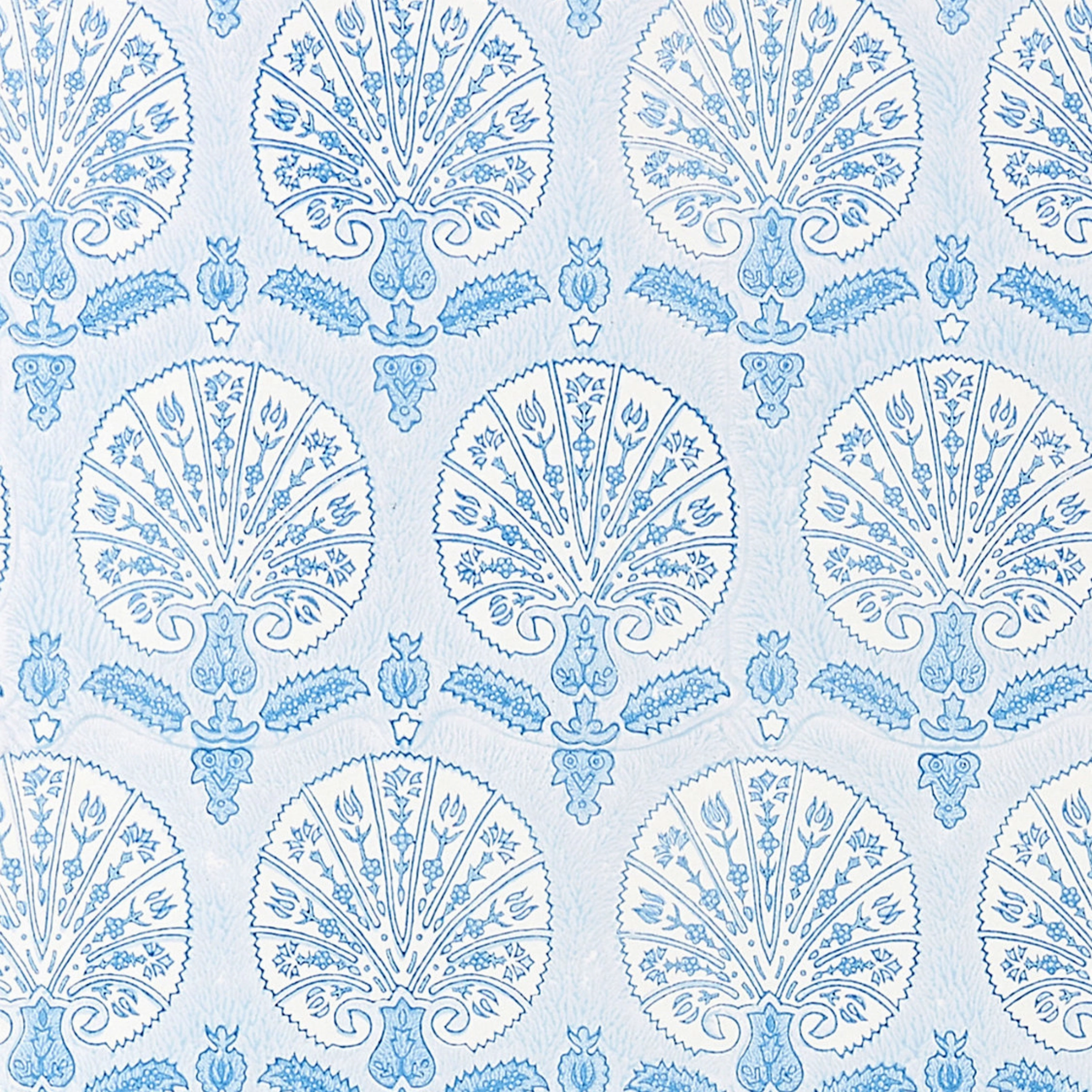 Karanfil Blockprint Wallpaper in Sky paper wall covering