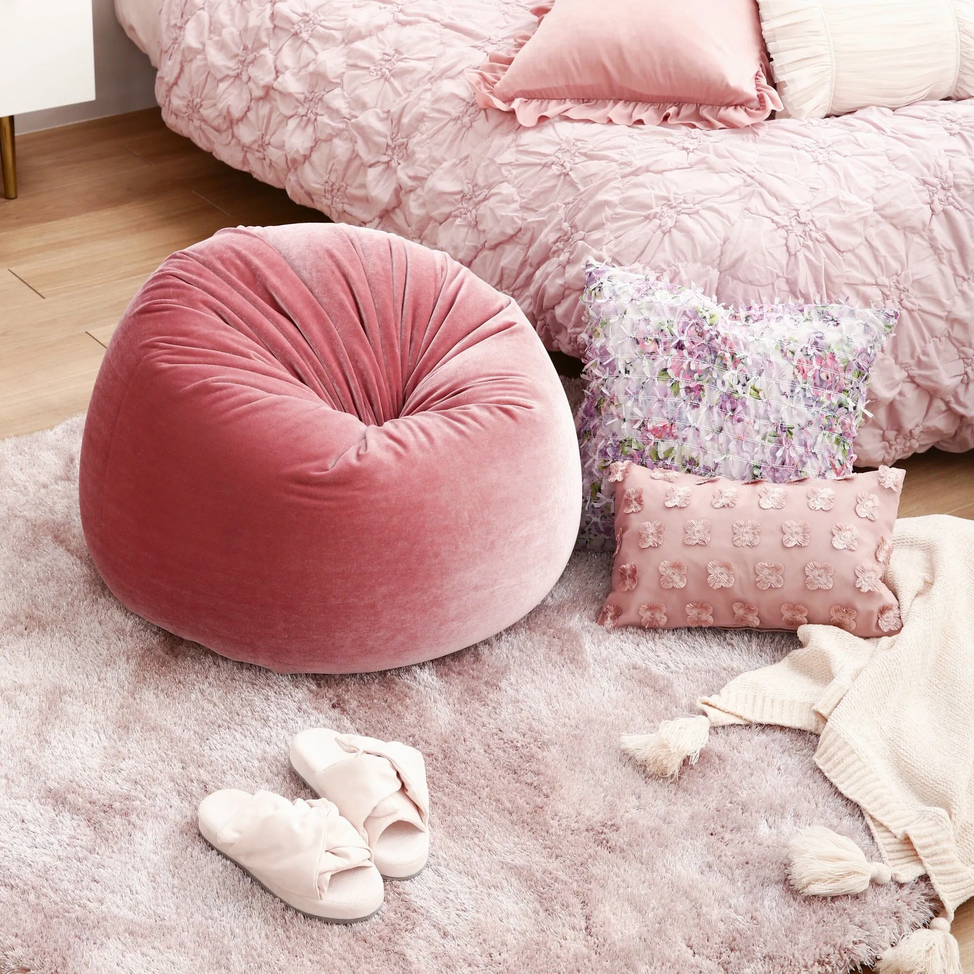 Kaste Memory Foam Round Rug 1500 Pink