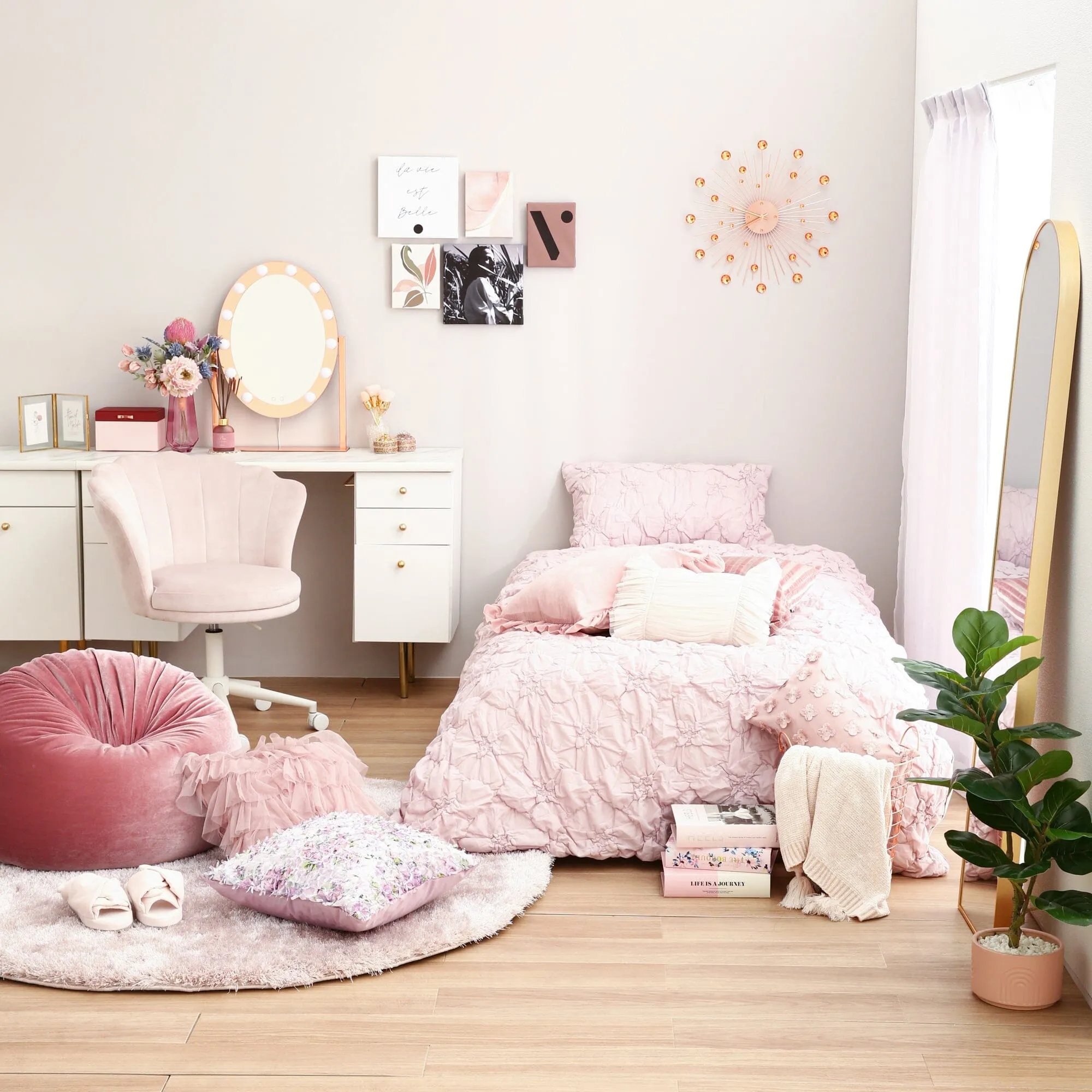 Kaste Memory Foam Round Rug Light Pink 1500