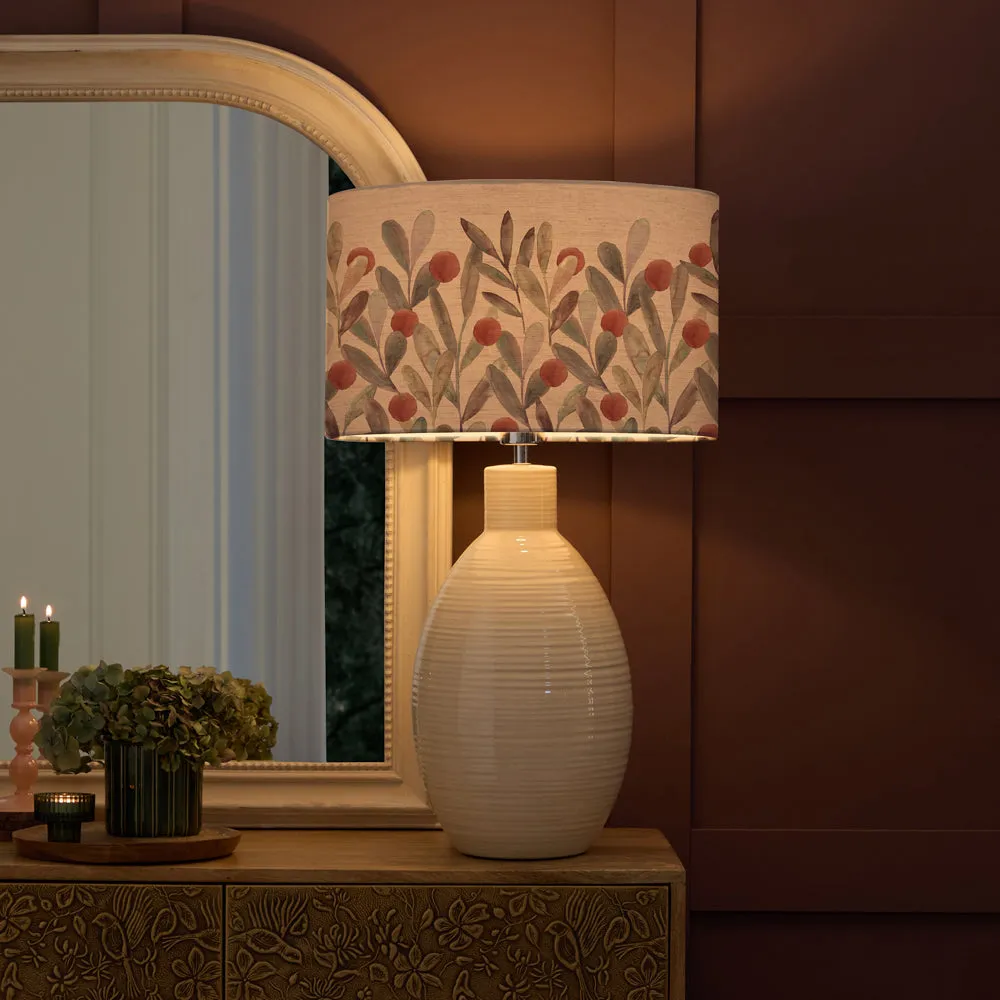 Katsura Eva & Epona Complete Table Lamp Cream/Mulberry