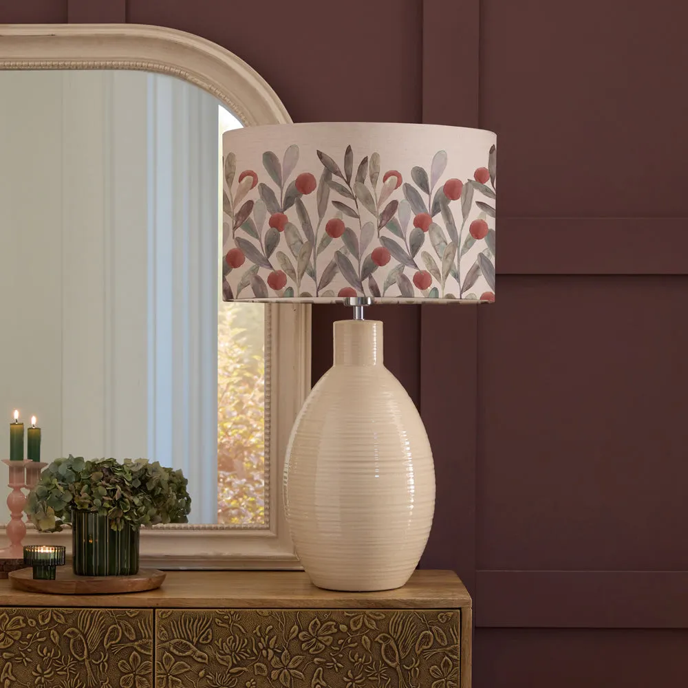 Katsura Eva & Epona Complete Table Lamp Cream/Mulberry