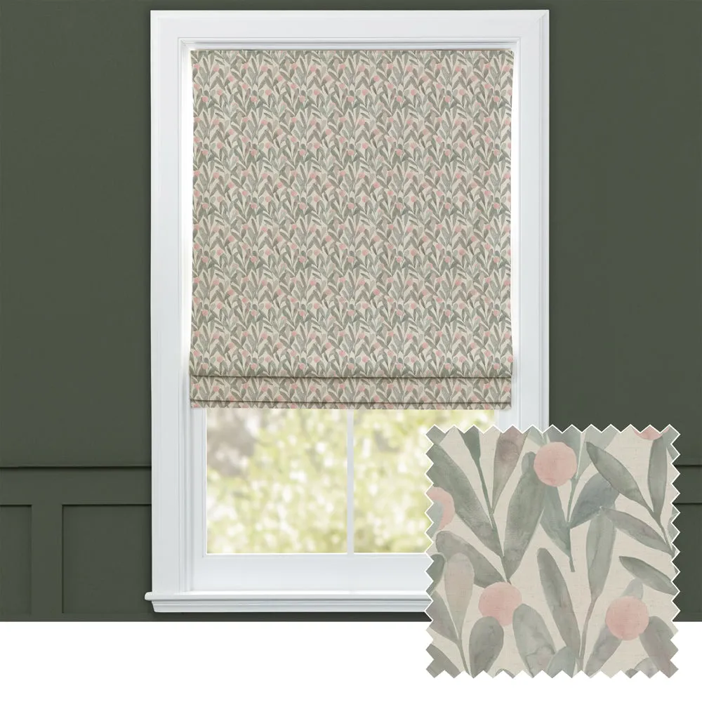 Katsura Printed Cotton Made to Measure Roman Blinds Granite chic floor carpet  