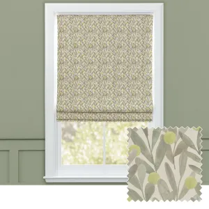 Katsura Printed Cotton Made to Measure Roman Blinds Sage chic floor carpet  