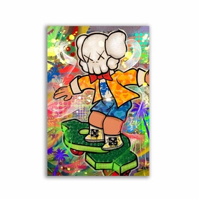 KAWS Chilling by Sean Flores framed mural artwork