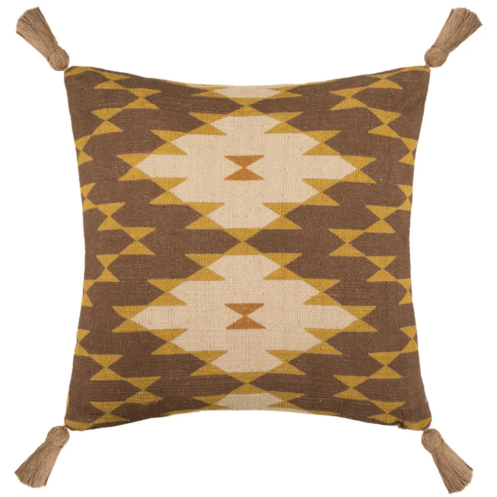 Kaya Printed Cushion Sepia