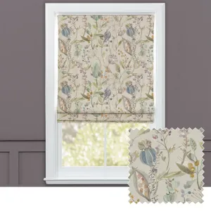 Kelston Printed Cotton Made to Measure Roman Blinds Capri/Natural chic floor carpet  