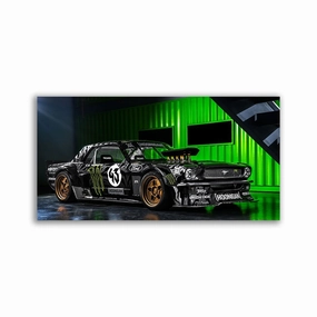 Ken Block Green framed mural artwork