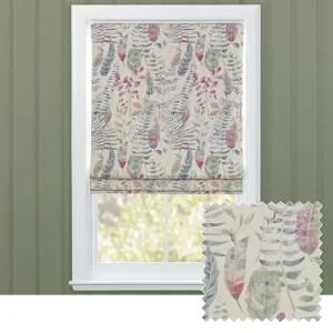 Kenton Printed Cotton Made to Measure Roman Blinds Loganberry chic floor carpet  