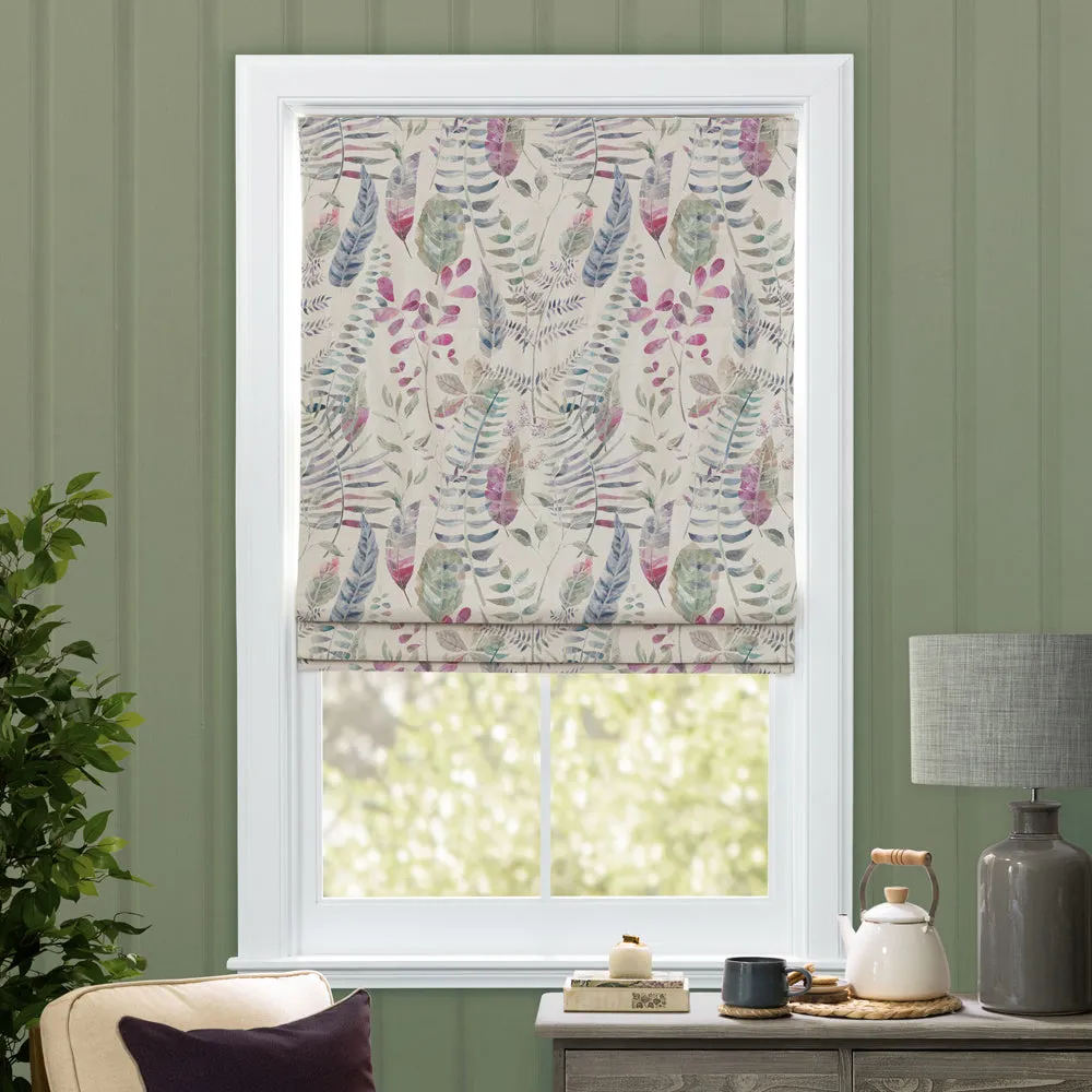 Kenton Printed Cotton Made to Measure Roman Blinds Loganberry