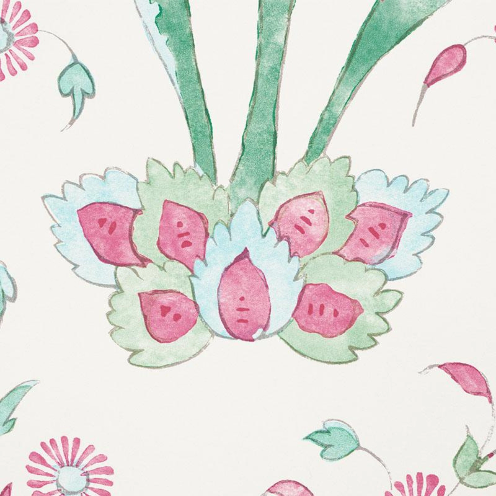 Khilana Floral Wallpaper in Pink