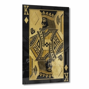 King of Diamonds by Frank Amoruso Gold on Acrylic framed mural artwork