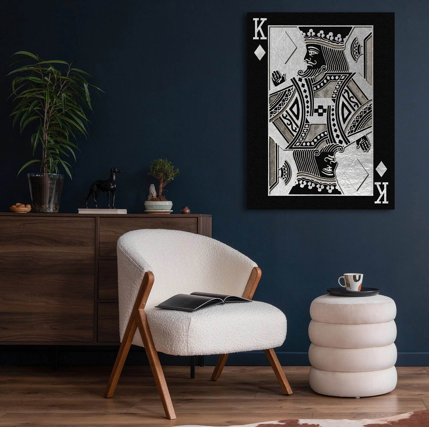 King of Diamonds by Frank Amoruso Silver on Acrylic