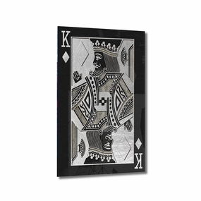 King of Diamonds by Frank Amoruso Silver on Acrylic framed mural artwork