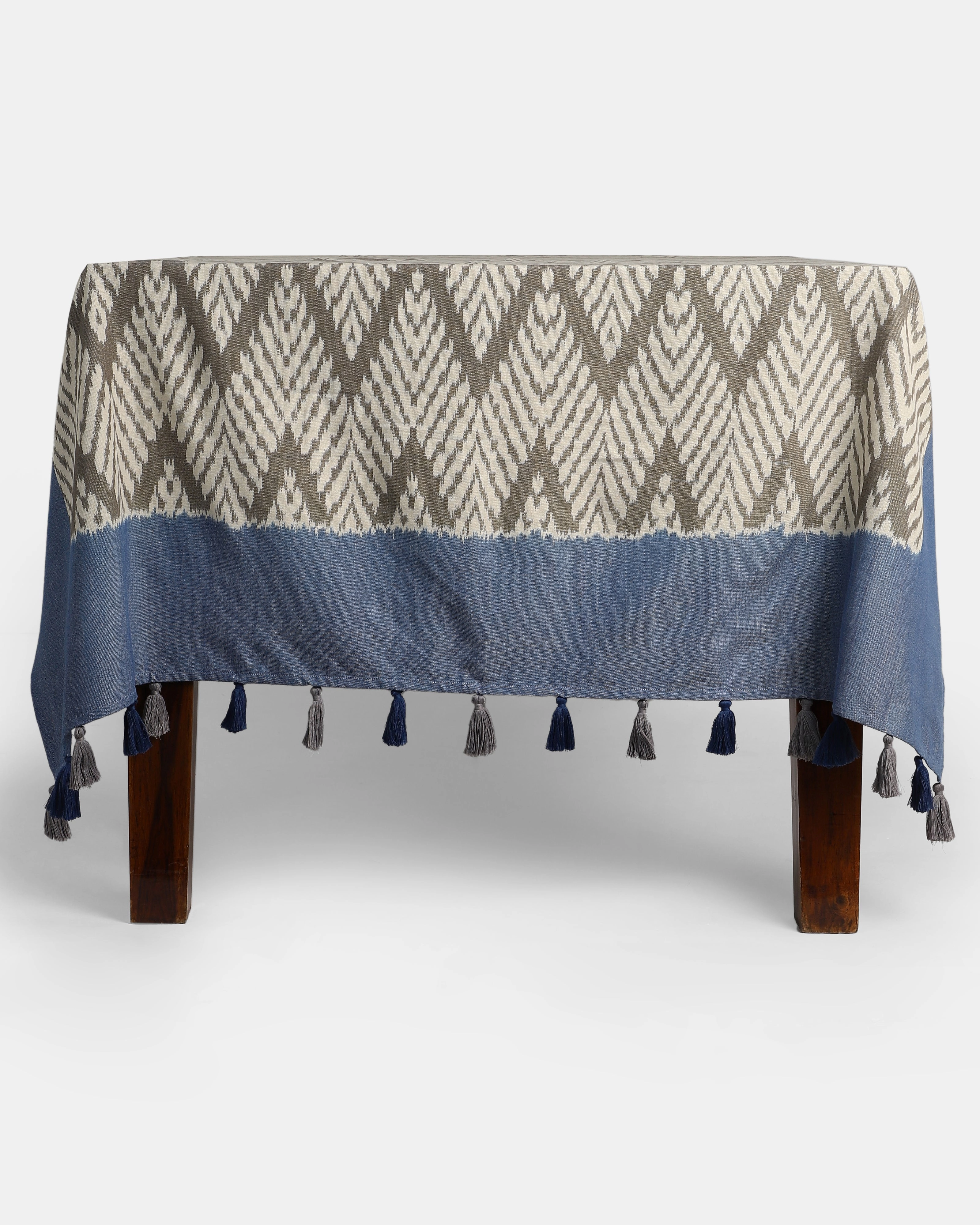 Kishi Warp Ikat Cotton Table Cover ceramic table ornament