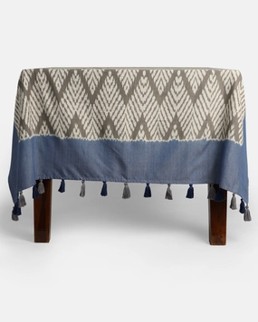 Kishi Warp Ikat Cotton Table Cover ceramic table ornament