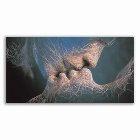 Kiss Blue framed mural artwork