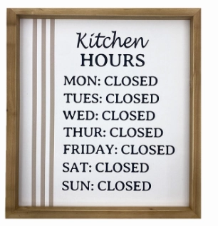 Kitchen Hours Wall Sign wall pendant decor