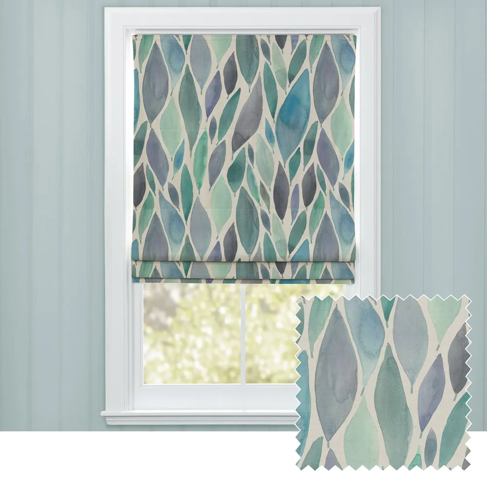 Koyo Printed Cotton Made to Measure Roman Blinds Aqua modern fashion rug  