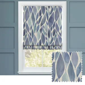 Koyo Printed Cotton Made to Measure Roman Blinds Cobalt chic floor carpet  