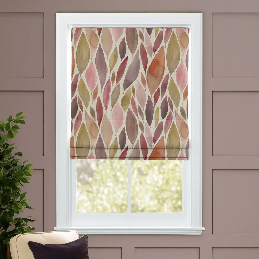 Koyo Printed Cotton Made to Measure Roman Blinds Mulberry
