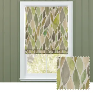 Koyo Printed Cotton Made to Measure Roman Blinds Sage chic floor carpet  
