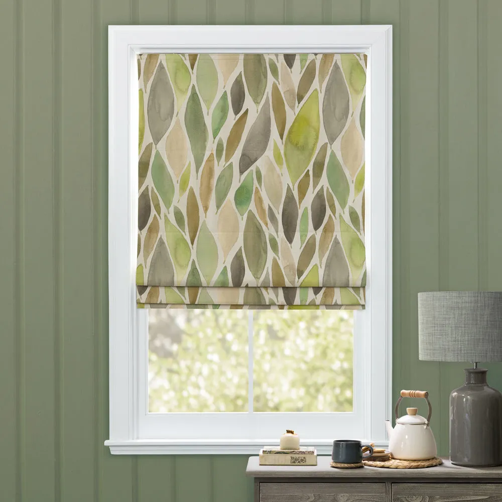 Koyo Printed Cotton Made to Measure Roman Blinds Sage