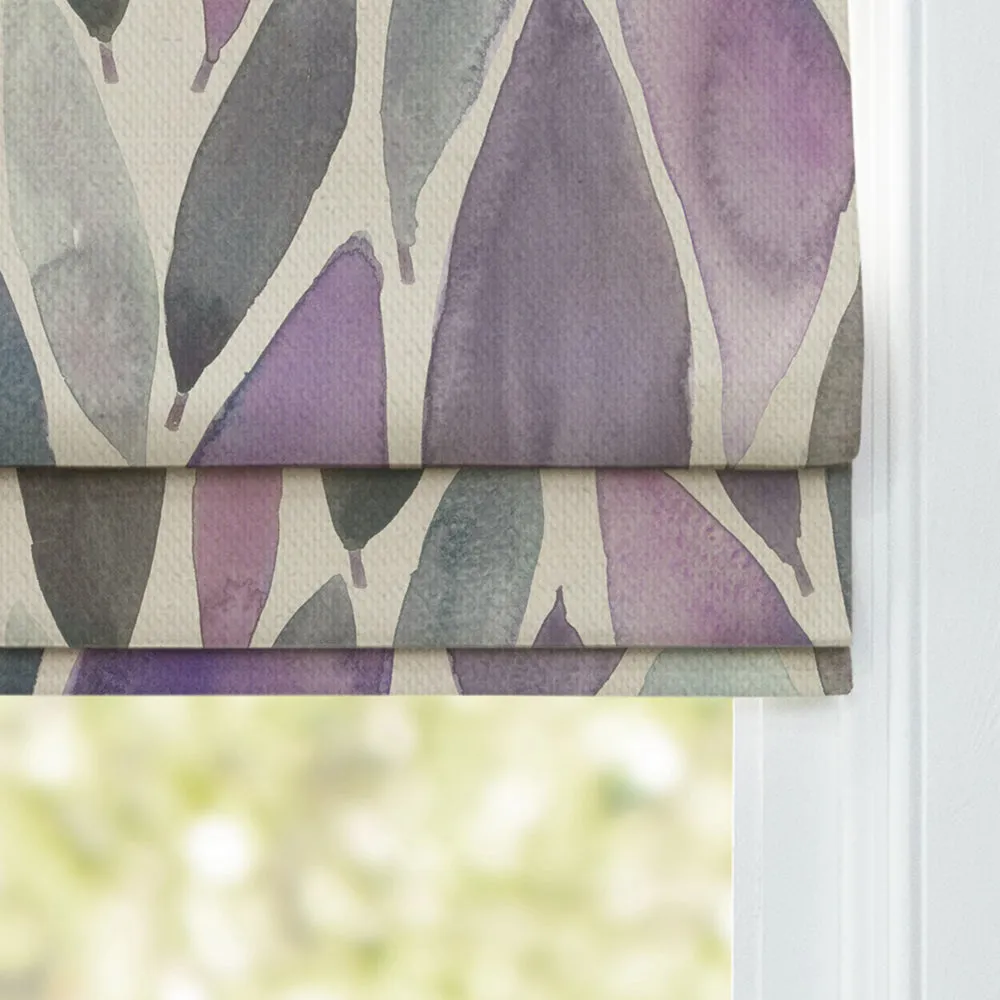Koyo Printed Cotton Made to Measure Roman Blinds Violet