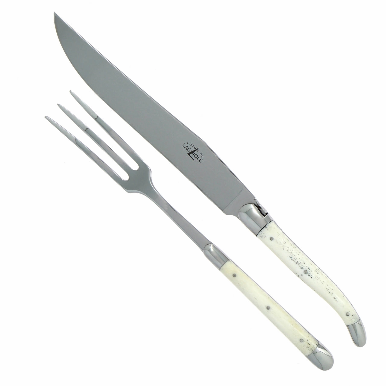 Laguiole Carving Set in Bone Handle Shiny Finish mini desktop sculpture