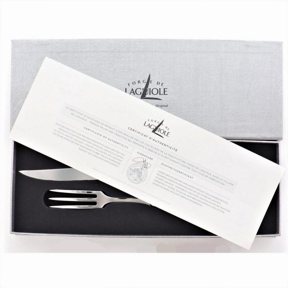 Laguiole Carving Set in Bone Handle Shiny Finish