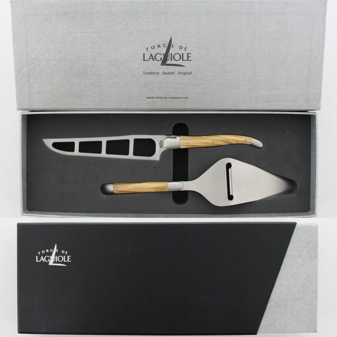 Laguiole Cheese Set "Barthlemy" in Olive Wood Handle