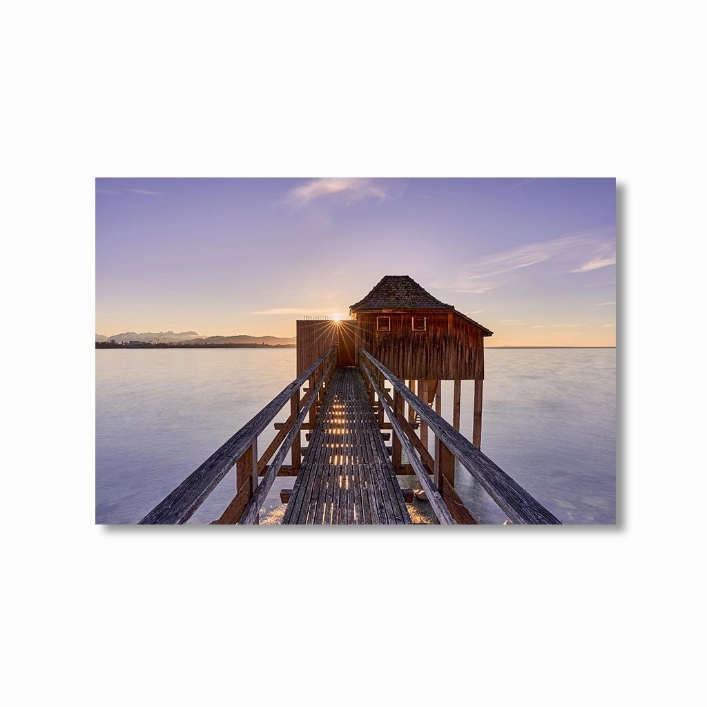 Lake Constance Dock by Nenad Jovic framed mural artwork