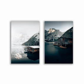 Lake Seasons - Duo framed mural artwork