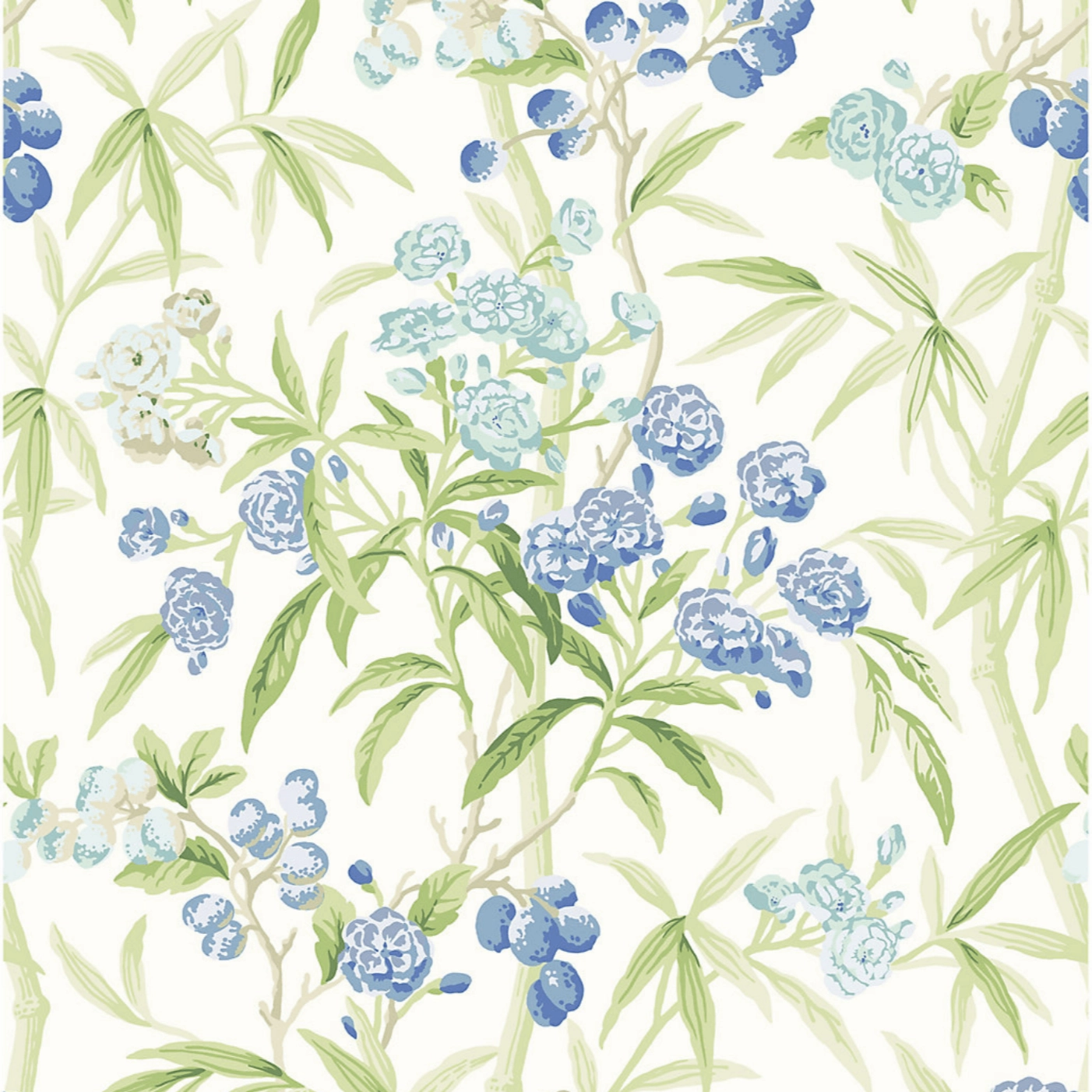 Lanai Wallcovering in Lagoon in Blue, Green, Aqua & Cream paper wall covering