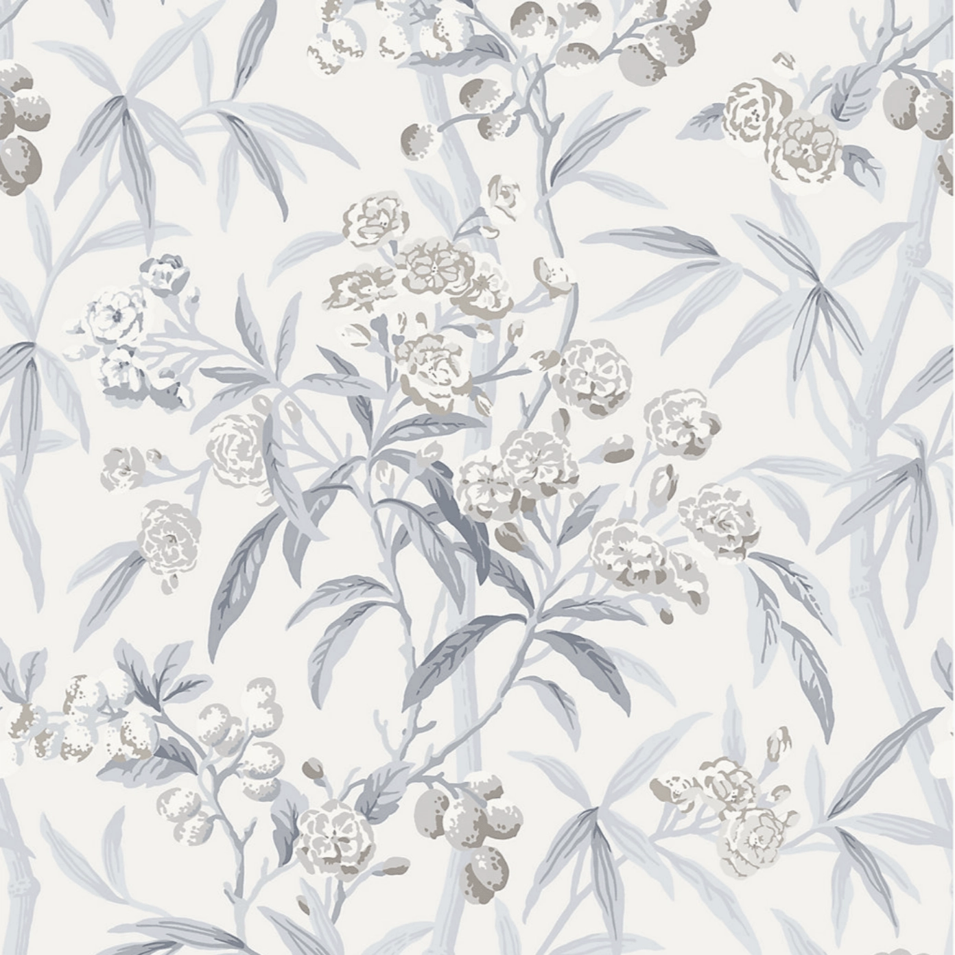 Lanai Wallcovering in Silver Mist paper wall covering
