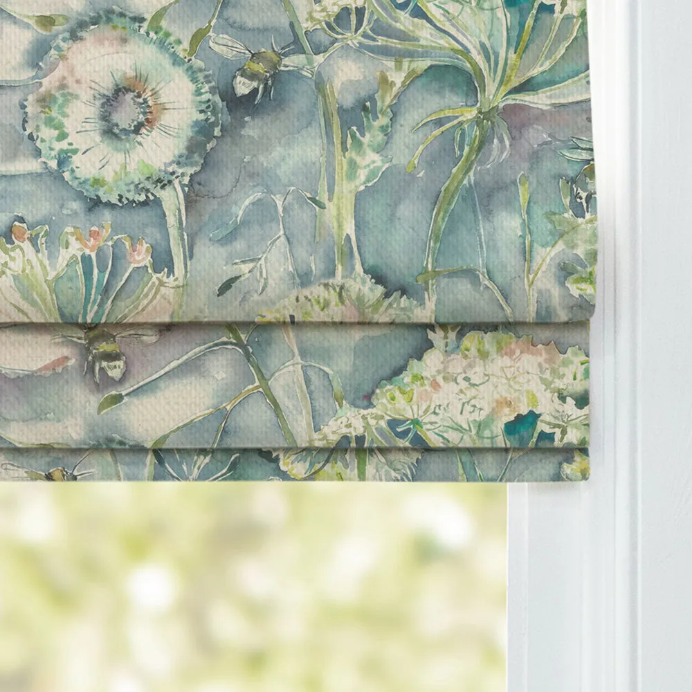 Langdale Printed Cotton Made to Measure Roman Blinds Teal