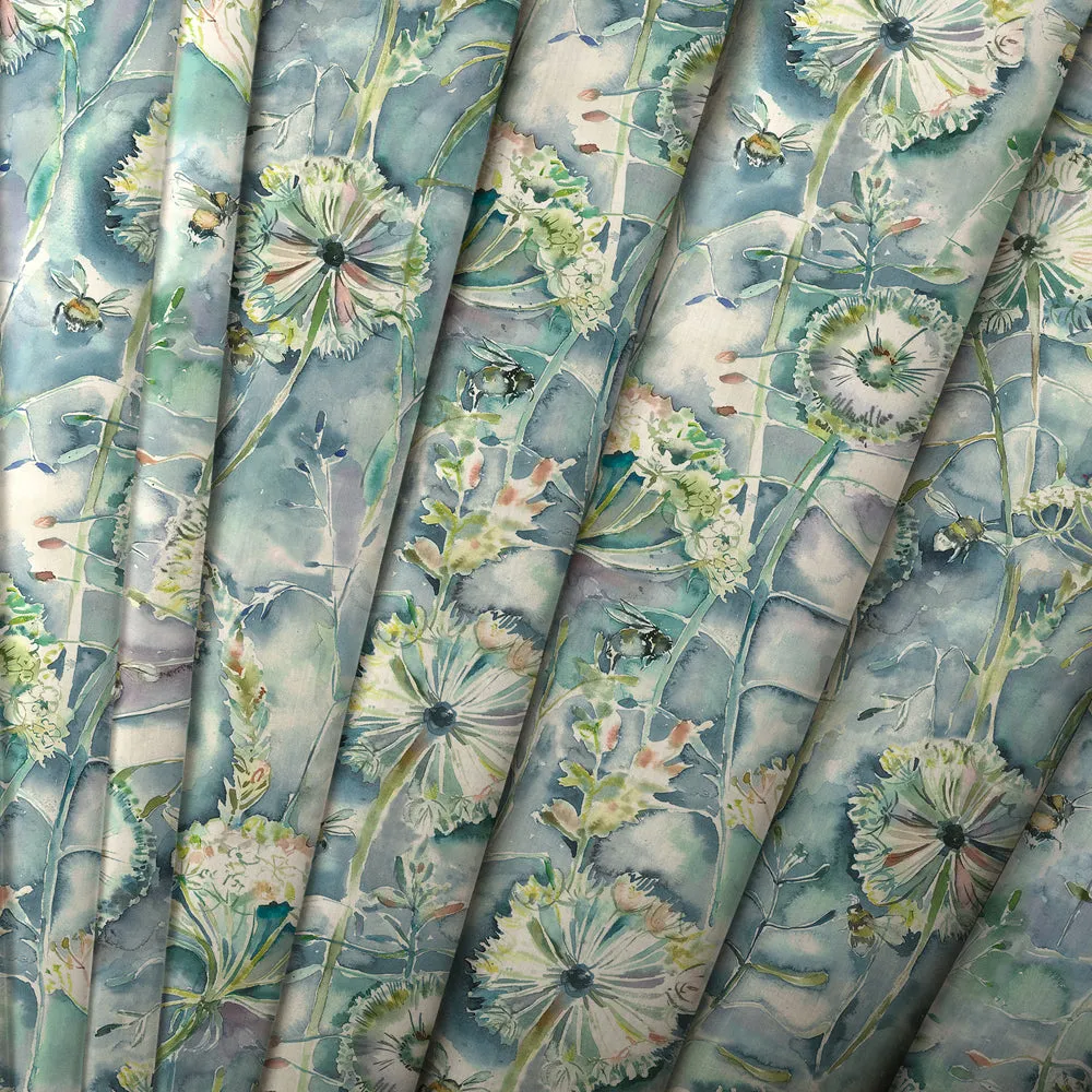 Langdale Printed Cotton Made to Measure Roman Blinds Teal
