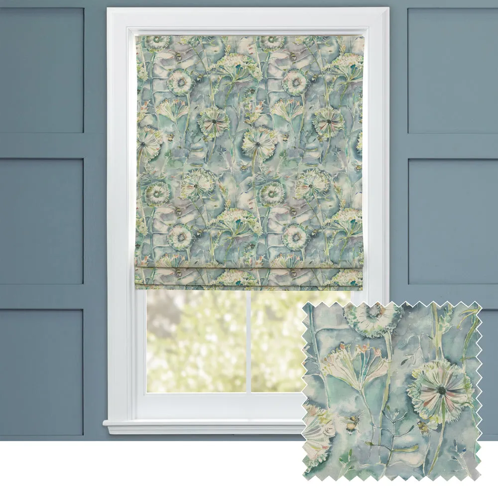 Langdale Printed Cotton Made to Measure Roman Blinds Teal chic floor carpet  