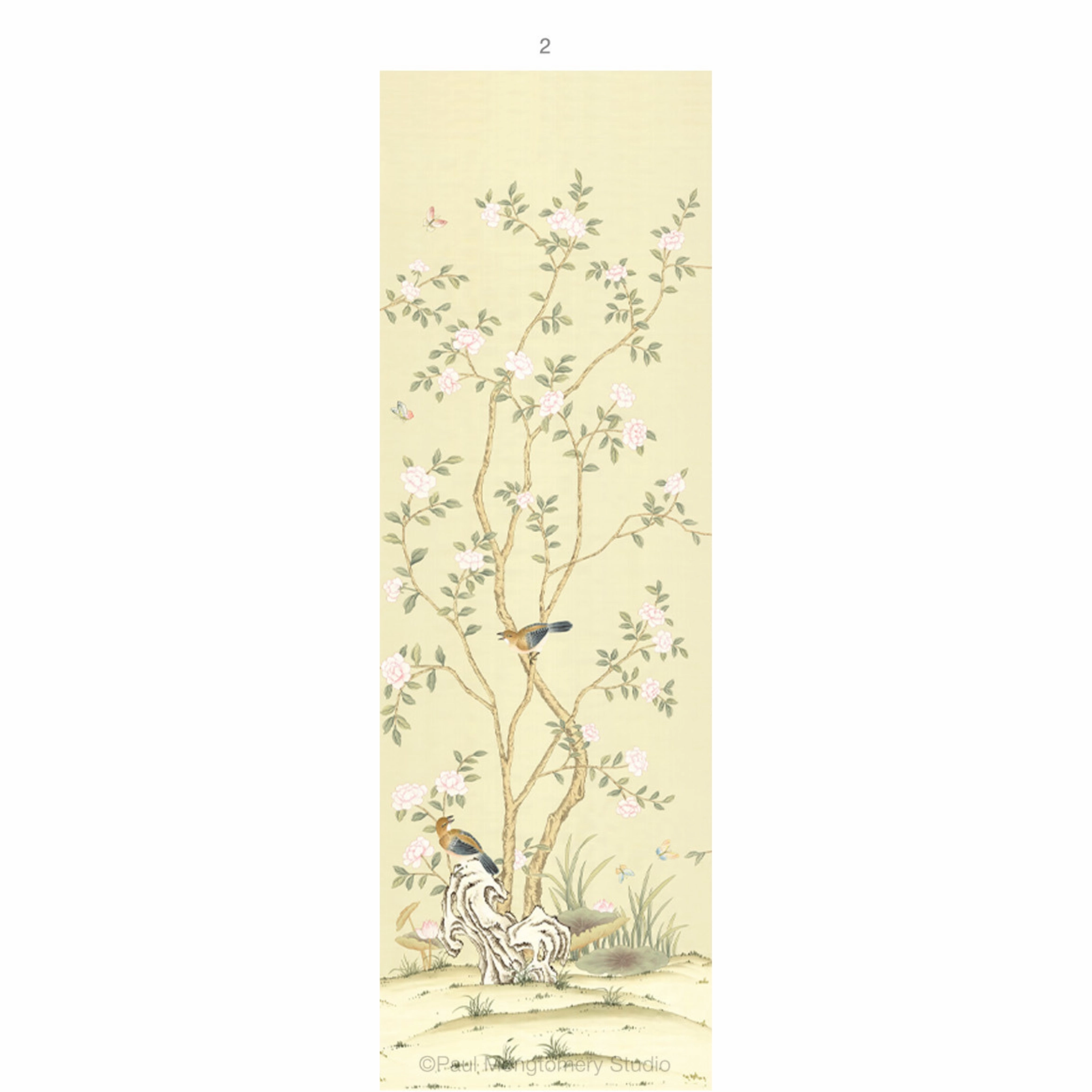 Lantilly Chinoiserie Mural Wallpaper Panels in Cream