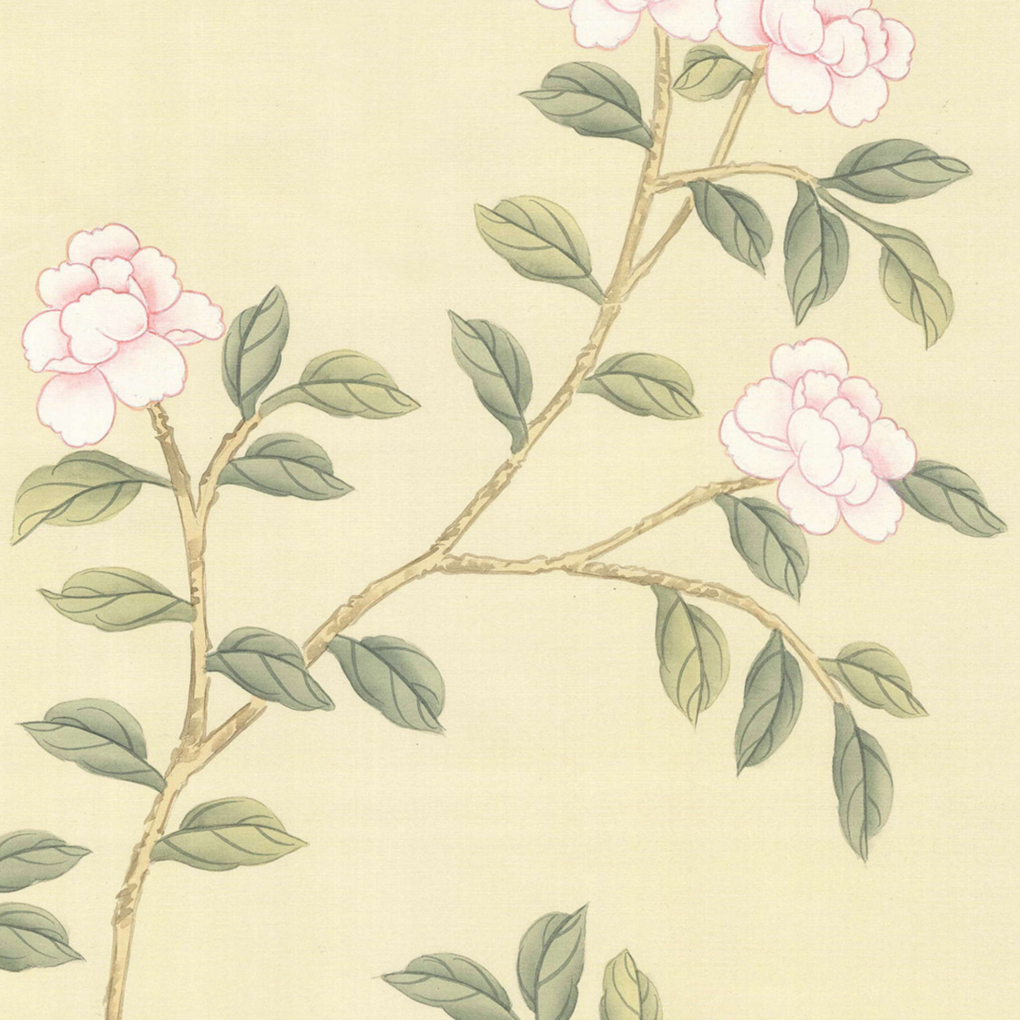 Lantilly Chinoiserie Mural Wallpaper Panels in Cream